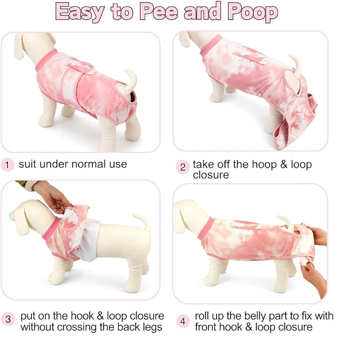 Dog Surgery Recovery Suit, Soft Breathable Onesie for Post Spay & Neuter, Alternative to Cone Collar, Full Bodysuit Clothing for Small Medium Large Dogs, Pet Anti Licking Abdominal Wounds Onesies, XL