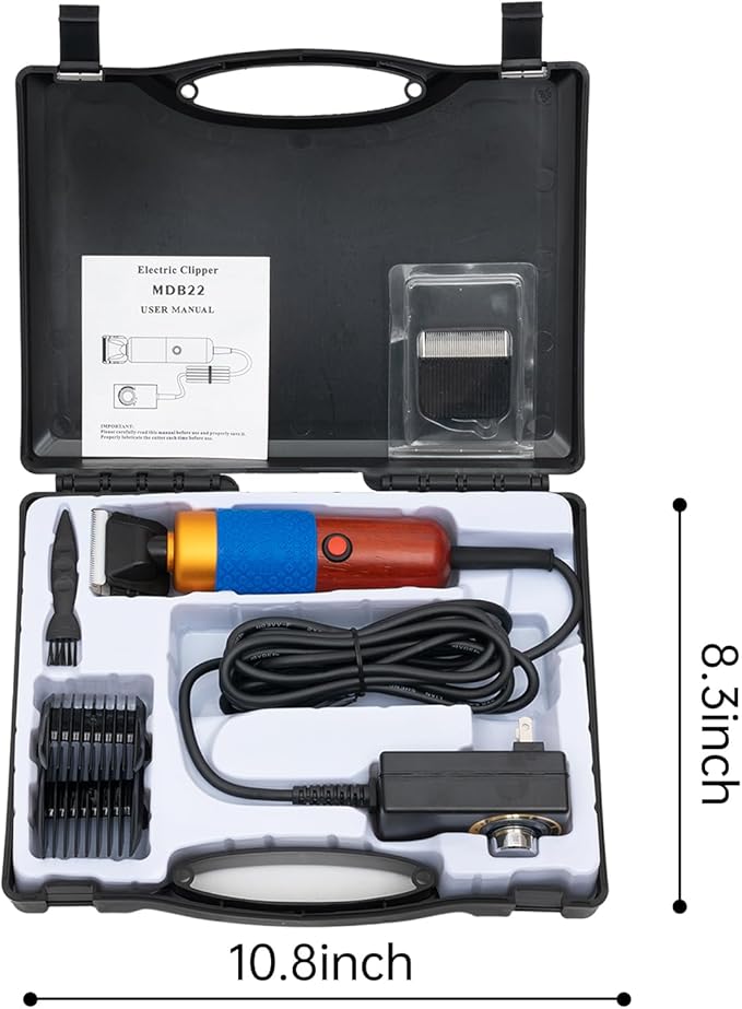 200W Electric Sheep Shears – Professional Animal Clippers with 2 Blades, 10ft Cord, Low-Noise & Safe Design for Sheep, Goats, Alpacas, Horses, Dogs, and Rabbits