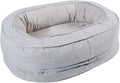 Dog Beds for Small & Medium Dogs, Memory Foam Dog Couch Bed with Washable Removable Cover, Bolster Pet Bed with Waterproof Lining Non-Slip Bottom, Soft Comfy Dog Sofa (Large,Light Grey)