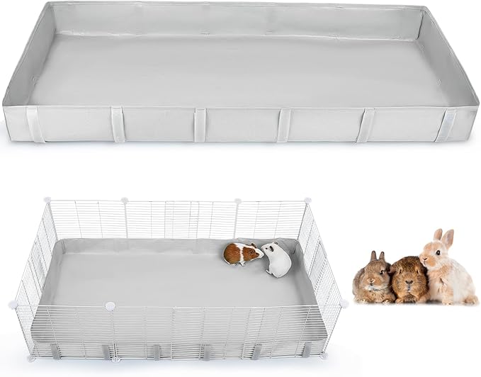 Glittme Guinea Pig Cage Liner, Waterproof Liner for Guinea Pigs, Guinea Pig Bedding with Tarp Bottom for Grid Cage, Cage Liners for Guinea Pig, Bunny, Hamster, Rabbit,Not Include Cage,47 * 24 inches