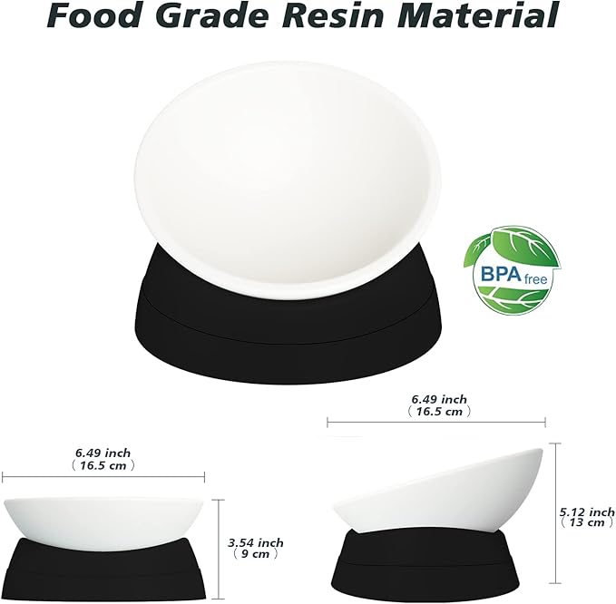 Cat Bowls Elevated Cat Food Bowl Adjustable Pet Dish Anti-Slip and Anti-Noise Raised Bowl Protecting Pet’s Spine Thickened Plastic Bowl Suitable for Indoor, 17 Oz
