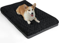 POCBLUE Dog Bed Medium Sized Dog, Washable Plush Pet Bed for Crate, Anti-Slip Pet Mat for Cages, Comfy Crate Pad for Outdoor/Indoor/Car Use, Soft Kennel Pad for Dogs Up to 40 lbs, 29"x19", Black