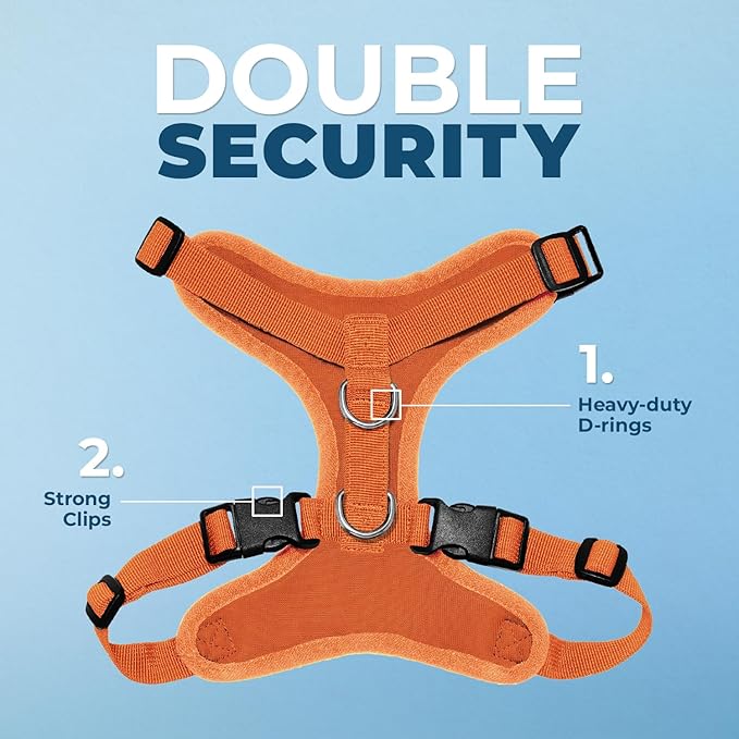 Voyager Step-in Pet Harness - All Weather Mesh, Adjustable Step in Harness for Cats and Dogs by Best Pet Supplies - Orange, XL