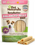 Pet Naturals BusyButter Balanced Belly Bones for Small Dogs – 22 Count, Rawhide-Free Long Lasting Chews with Probiotics, Prebiotics & Pumpkin for Dog Digestive & Gut Health Support, Peanut Butter
