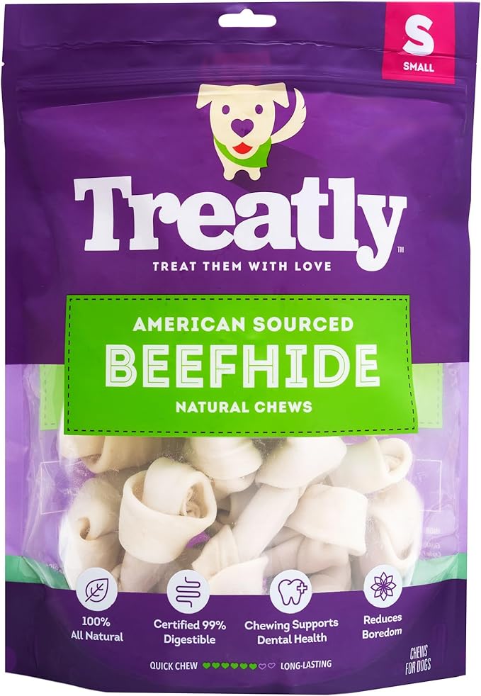 American Sourced Beefhide Bones 4-5" Dog Chew Treats - Natural Flavor, 22 Count/1 Pack