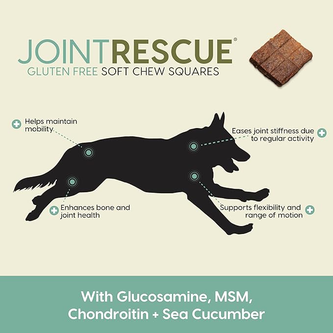 Ark Naturals Joint Rescue Dog Chews, Lamb Flavor, Joint Supplement with Glucosamine & Chondroitin, 1 Pack