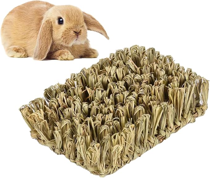 Rabbit Grass Bed Timothy Hay Bunny Mat – Natural Chewable Pet Nest for Rabbits, Guinea Pigs, Hamsters – Safe, Organic