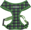 Parisian Pet Green Plaid Dog Harness - Breathable No Pull Puppy Harness with Leash Ring - Adjustable Harnesses for Dogs - Soft Padded Step-in Pet Vest - Lightweight Dog Vests for Large Dogs