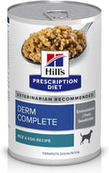 Hill's Prescription Diet Derm Complete Environmental/Food Sensitivities Wet Dog Food, Rice & Egg, 13 oz. Cans, 12-Pack