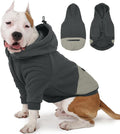 Nanaki Dog Hoodies for Large Dogs with Pocket, Long Sleeves Fleece Pullover, Adjustable Half-Zip Collar Large Sweatshirt Hooded, Soft Cozy Hoodie Fleece Lining, Dobermann Clothes for Winter Grey 3XL