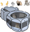 Pet Playpen Pop up Small Pet Cage Enclosure Tent Chick Run Brooder Coop Foldable Kennel for Kitten Ferret Puppy Guinea Pig Rabbit Hamster Chinchillas(No Divider, Unified Space)