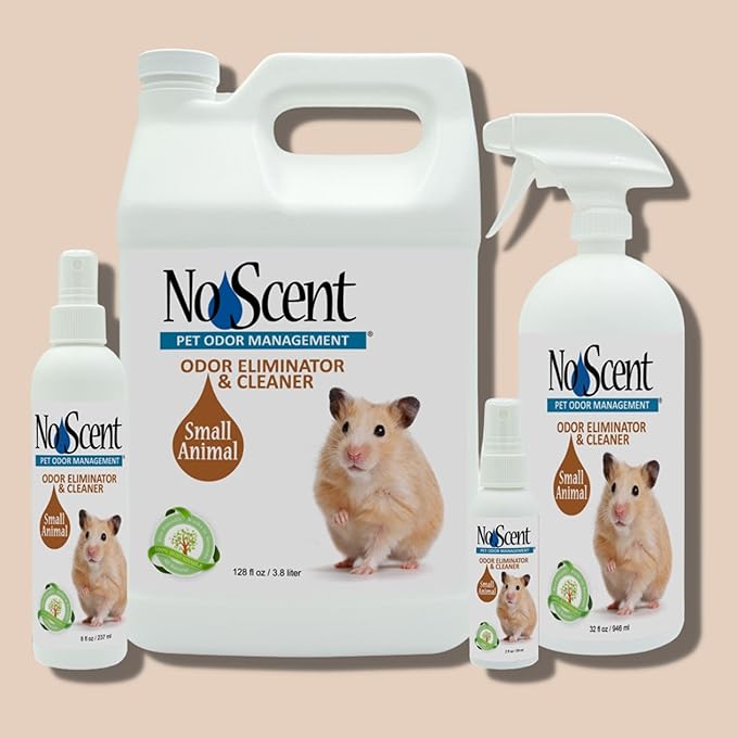 No Scent Small Animal Guinea Pig Cage Cleaner | Hamster & Rabbit Habitat Pet Odor Spray (2 Fl Oz / 59 mL)