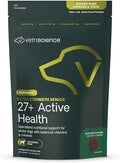 VetriScience Extra Strength Senior 27+ Active Health Chews, Golden Years Daily Multivitamin for Senior Dogs, Balanced Vitamins, Minerals, and Omega-3s, Aging and Wellness Support, Chicken, 60 Count