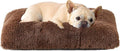 EHEYCIGA Fluffy Dog Crate Bed for Medium Dogs, Plush Faux Fur Crate Pad, Calming Anti Anxiety Medium Dog Bed, Washable Soft Warm Mat with Non-Slip Bottom, Coffee
