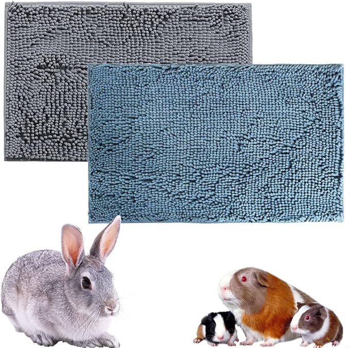 Oncpcare 2pcs Guinea Pig Fleece Cage Liners - Washable Rat Bed Pads, Reusable & Anti Slip Guinea Pig Bedding Fast Absorbent Pee Pad for Small Animals Cat Rabbit Bunny Hamster Rat Ferret