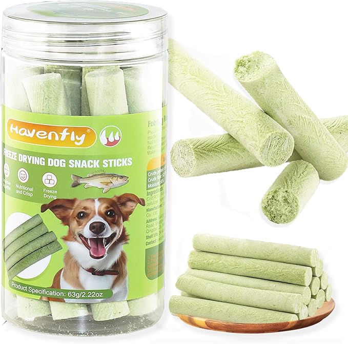 Dog & Cat Treats - Crunchy Dogs Chew Sticks, Natural Healthy Dog Training Treats, Freeze Dried Cod Skins Treat for Small, Medium & Large Breeds, 4.5 Inches