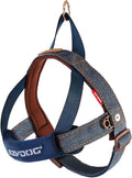 EzyDog Quick Fit Dog Harness – No Pull Harness for Training, Everyday Walking, and Easy Control - Adjustable Fit, Reflective, and Padded (X-Small, Denim)