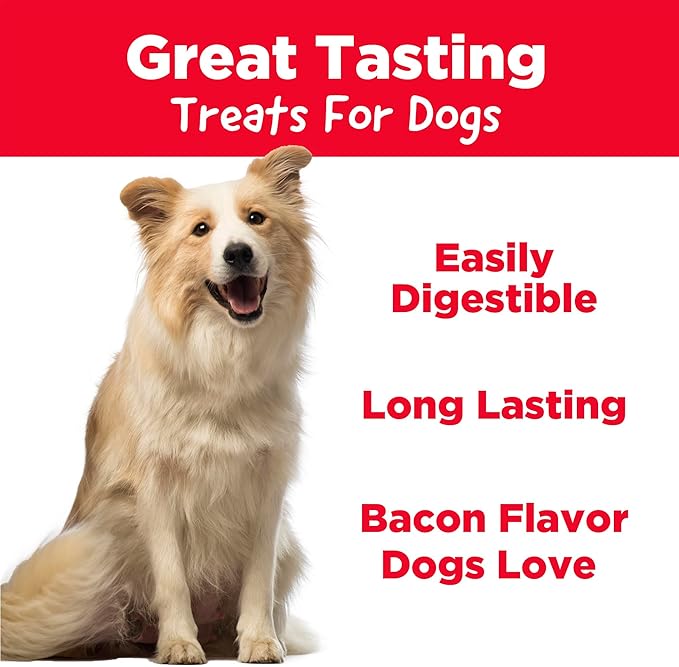 Country Kitchen Smoky Bones Bacon Flavored Dog Treats, Long Lasting, Easy to Digest, Made in USA, 7 Count
