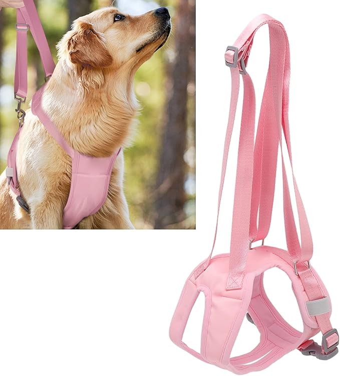 Adjustable Dog Lift Harness, Dog Hind Leg Support Sling Vest with Padded Handle for Senior Disabled Dogs, Removable Cover Mobility Aid for Car and Walk Assistance (L)