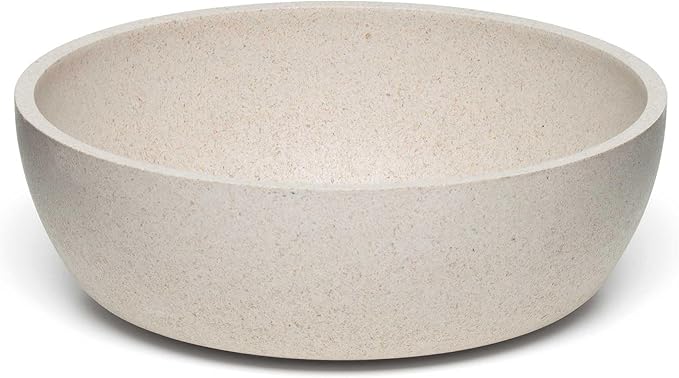 Loving Pets - Dolce Bamboo - Eco-Friendly Pet Bowls & Dishes for Dog, Cats, Puppy Food and Water Bowl -Sustainable and Dishwasher Safe, Made with Real Bamboo (Large, Oat-Beige)