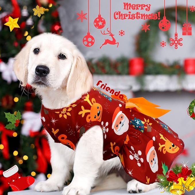 Frienda 6 Pack Valentines Day Dog Costume St. Patrick's Independence Day Christmas Halloween Thanksgiving Dress Bow Puppy Pack Girl Cat Birthday American Flag Dog(S (3-5lbs))