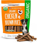 Chewmasters Organic Chicken & Brown Rice Dog Treats, 2 Pound Bag, 100% Organic, Made in The USA, Corn, Soy & Wheat Free, No by-Products, Real Meat Dog Treat