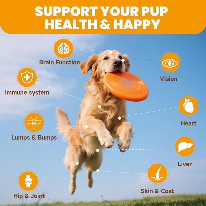 Mushroom Chews for Dogs - Turkey Tail Mushroom for Dogs Lumps & Bumps - Gut, Hip, Joint, Skin, Coat, Immune Health - 14 Organic Mushrooms Turkey Tail, Reishi, Lions Mane, Glucosamine, MSM - 160 Chews