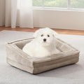 Cat Couch for Pets, Washable Cat Beds for Indoor Cats, Super Soft Plush Supportive Dog Couch Bed for Puppy and Kitten with Anti-Slip Bottom, 26inch, Beige