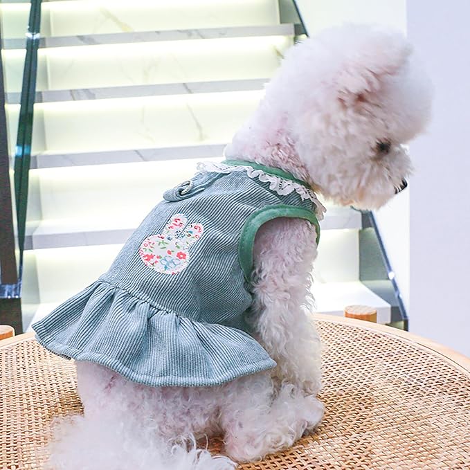 Dog Dresses for Small Dogs Girl Summer Puppy Cute Clothes Outfit Apparel Female Suspender Skirt Pup Yorkie Clothing Breathable Pet Dress for French Dogs Chihuahua