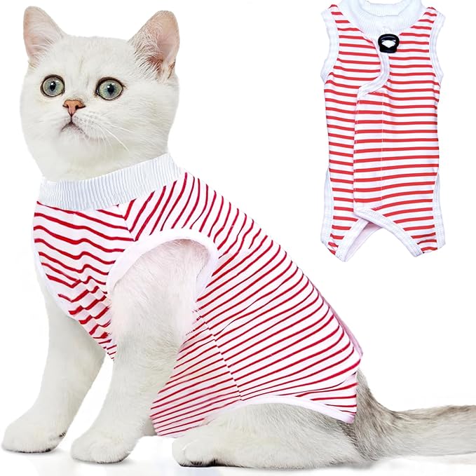cat Recovery Suit Soft Cat Surgery Recovery Suit Female Cat Onesie for Cats After Surgery,Cone E-Collar Alternative Anti-Licking Protective Outfit Pet Surgical Recovery Pajama Suit