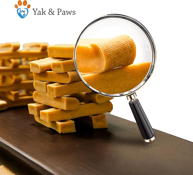 Yak & Paws Gold Yak Cheese Himalayan Dog Chews 7.1-8.1 oz (Jumbo - 1 Bar) | Dog Treats Large Breed | Odorless and Great for Oral Health | Long Lasting | High Protein | Dental Sticks