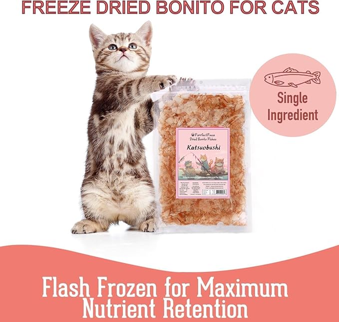Purrfect Paws Premium Dried Bonito Flakes: Delicious Treats for Dogs & Cats - All-Natural and High in Protein - 4oz Bag