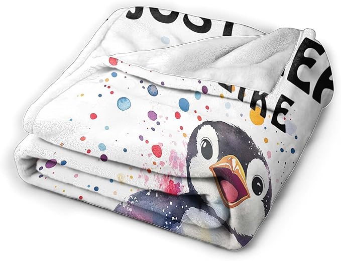 Penguin Blanket Cute Penguin Throw Blanket Gifts for Girls Boys Kids Women Men Adults Super Soft Cozy Plush Fluffy Fuzzy Fleece Blanket Home Decor 60''X80''