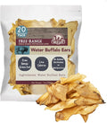 Wild Eats Water Buffalo All Natural Ear Dog Chews, Single Ingredient Dog Treats - 20 Count (Grain Free Treats - Great Alternative to Pig Ears, Cow Ears, Bones & Rawhides)