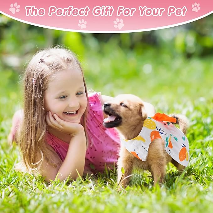 Saintrygo 5 Pieces Floral Dog Dress Cute Dog Skirt Pet Dresses Pet Clothes Dresses Cat Princess Bowknot Clothes Puppy Outfits for Yorkie Puppy Cat, 5 Styles(Cute Style,X-Small)