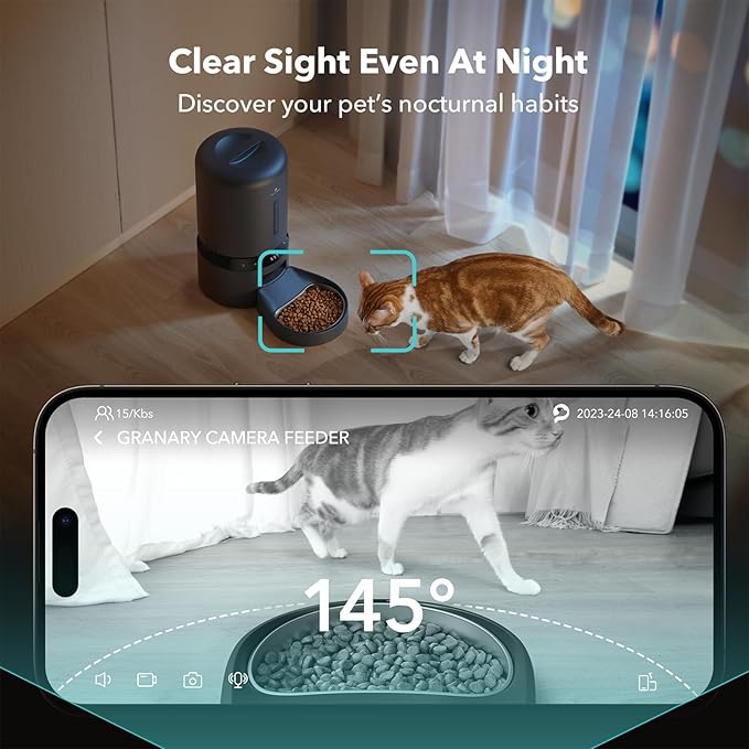 PETLIBRO Automatic Cat Feeder with Camera,1080P HD Video with Night Vision,5G WiFi Pet Feeder-with 2-Way Audio,Low Food & Blockage Sensor,Motion & Sound Alerts for Cat-& Dog Single Tray,(Pack of 4)