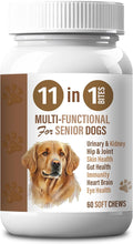Senior Dog Soft Chews 11-in-1 Supplement with Glucosamine, Probiotics & Enzymes | Supports Joint, Skin & Coat, Gut Health and Daily Nutrition | Chicken Flavor for All Dogs
