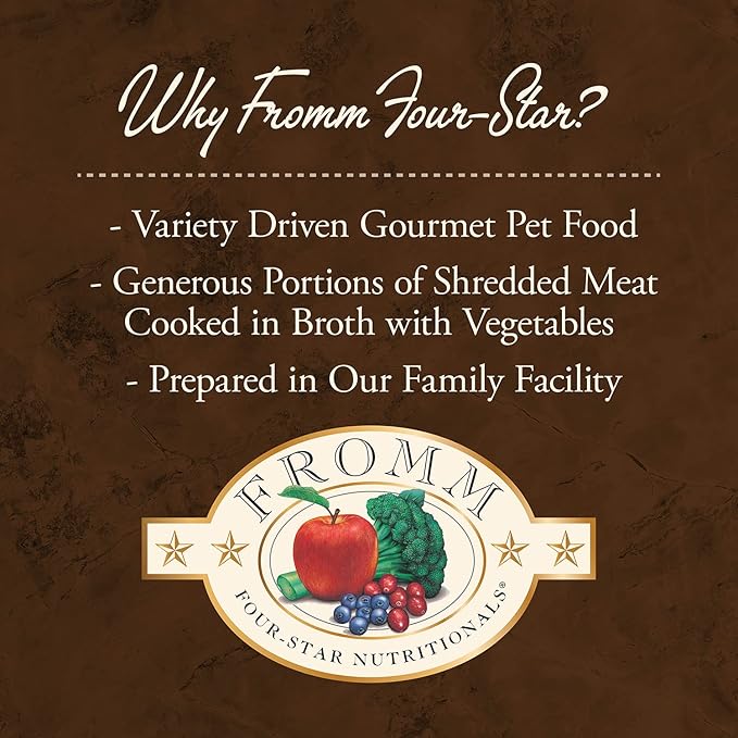 Fromm Four-Star Nutritionals Shredded Turkey in Gravy Entrée Dog Food - Premium Wet Dog Food - Turkey Recipe - Case of (12) 12 oz Cans