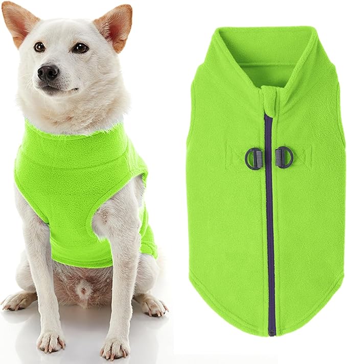 Gooby Boys X-Small Chest (~11 Inch) Zip Up Fleece, Lime, X-Small 11 US