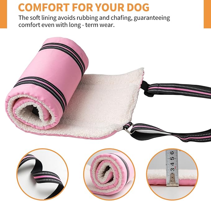 Dog Lift Harness for Large Dogs, Adjustable Comfortable Dog Sling with Handle, Knee & Rear Leg Support for Torn ACL Rehabilitation, Weak Rear Legs, Helps Senior, Disabled Canines(Pink,M)