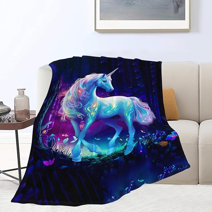 Unicorn Blanket Unicorn Throw Blanket Gifts for Girls Women Kids Adults Super Soft Cozy Plush Fluffy Fuzzy Fleece Blanket Home Decor 40''X50''