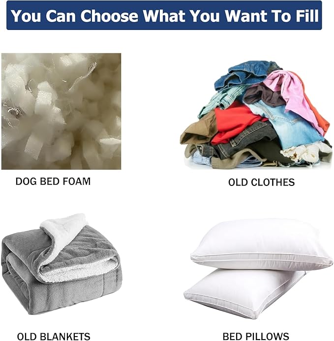Dog Bed Cover,Waterproof Tough Plastic DIY Pet Bed Cover,Non Stick Hair Easy to Clean Rectangular Fillable Dog Bed Covers with Zipper(Greyish Green,44" L x 32" W x 4" Th,Cover Only)