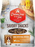 Chicken Soup for The Soul All Natural Premium Savory Snacks Soft & Chewy Dog Treats, Real Beef First Ingredient, No by-Products, Artificial Colors, Flavors or Preservatives, Chicken, 16oz