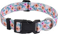 Dog Collar for Small Dogs Cats, Soft Comfy Pet Collar for Small Medium Large Dogs, Leopard Pattern for Boy Girl Puppy Dogs Cats(Flower Vine Pink,XS)