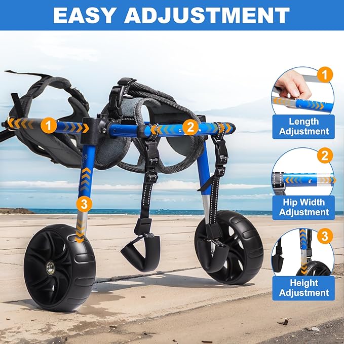 Dog Wheelchair for Back Legs, Dog Wheelchair with All-Terrain Tires & Durable Bearings, Large Dog Wheelchair for Back Legs, 55.1-88.1 lbs (XL)