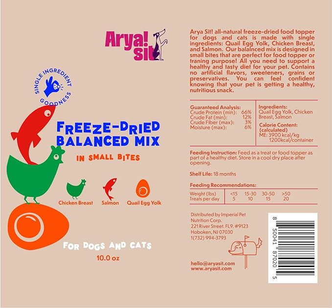 Freeze-Dried Single Ingredient Dog Treats & Food Topper (Balanced Mix)