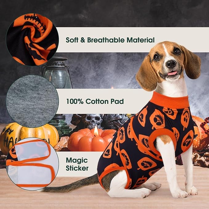 Kuoser Dog Surgery Recovery Suit, Doggie Surgical Bodysuit for Female Male Dogs, Pet Anti Licking Shirt for Spay Neuter Dog Cone Alternative