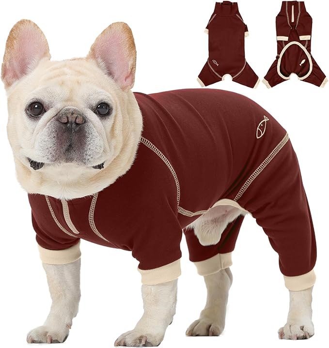 ROZKITCH Cat Cover to Stop Overgrooming, Cat Body Suit Long Leg Cover Back Legs Anti Scratch Clothing Onesie Pants Hairless Cat Pajamas Brown XL