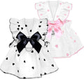 Dog Dresses for Small Dogs Girl Female Dog Cat Clothes Dress Cute Cotton Extra Summer Clothes Bow Decor Printed Love Birthday Outfit Puppy Clothes (Light Pink & Black, X-Large)