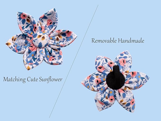 Unique style paws Cotton Dog Collar with Bow Puppy Collar with Black Blue Grid for Small Medium Large Boys Girls Dogs